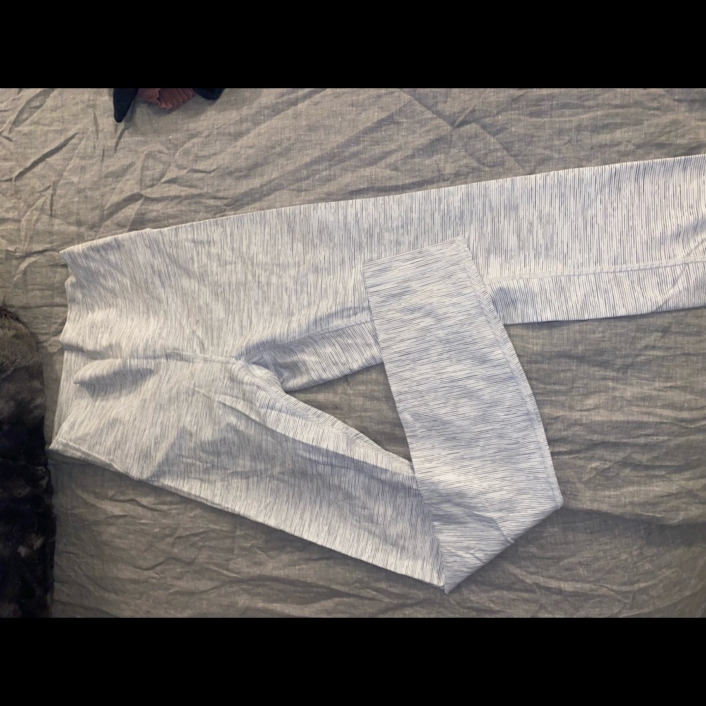 Lululemon Wunder Unders Lux White and Gray Leggings